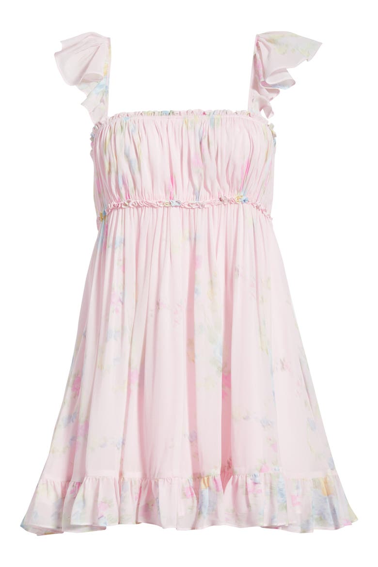 Zanira Babydoll Minidress, Alternate, color, ROSY TRELLIS