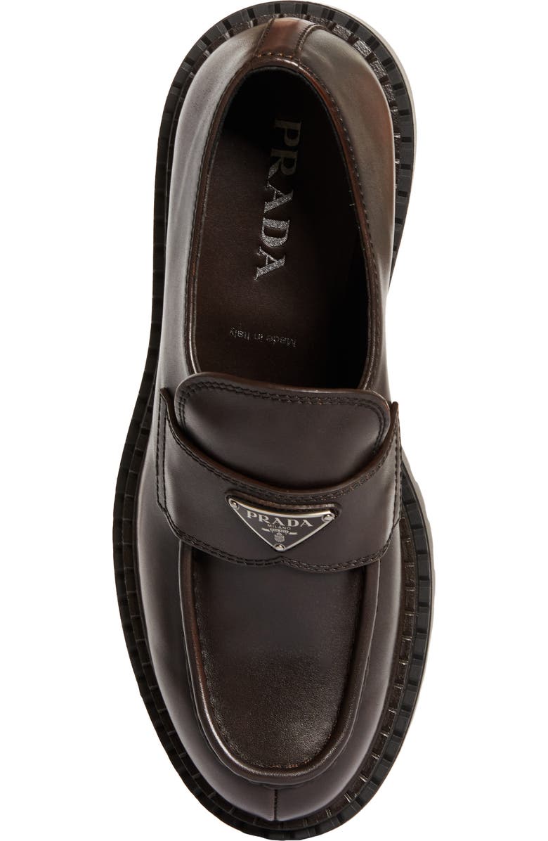Prada Double Chocolate Platform Loafer, Alternate, color,