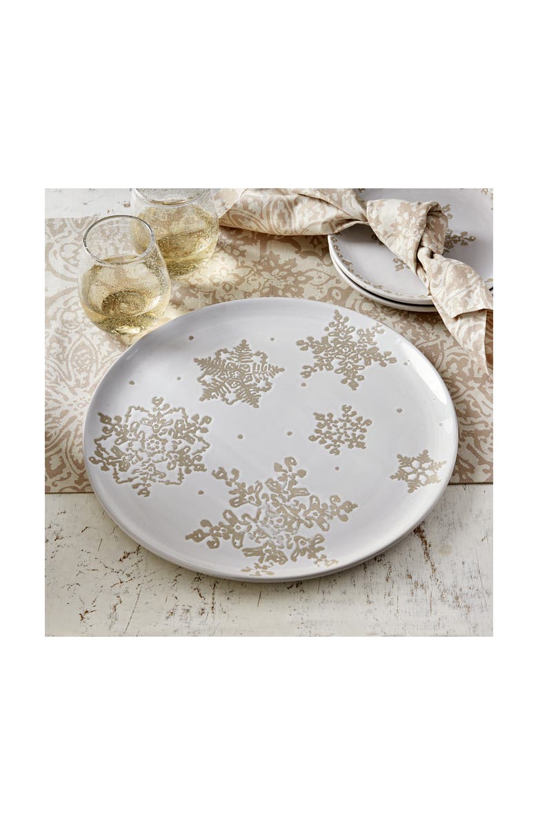 tag Falling Snow Multicolor Ceramic Serving Platter Winter Decor, Alternate, color, Multicolored