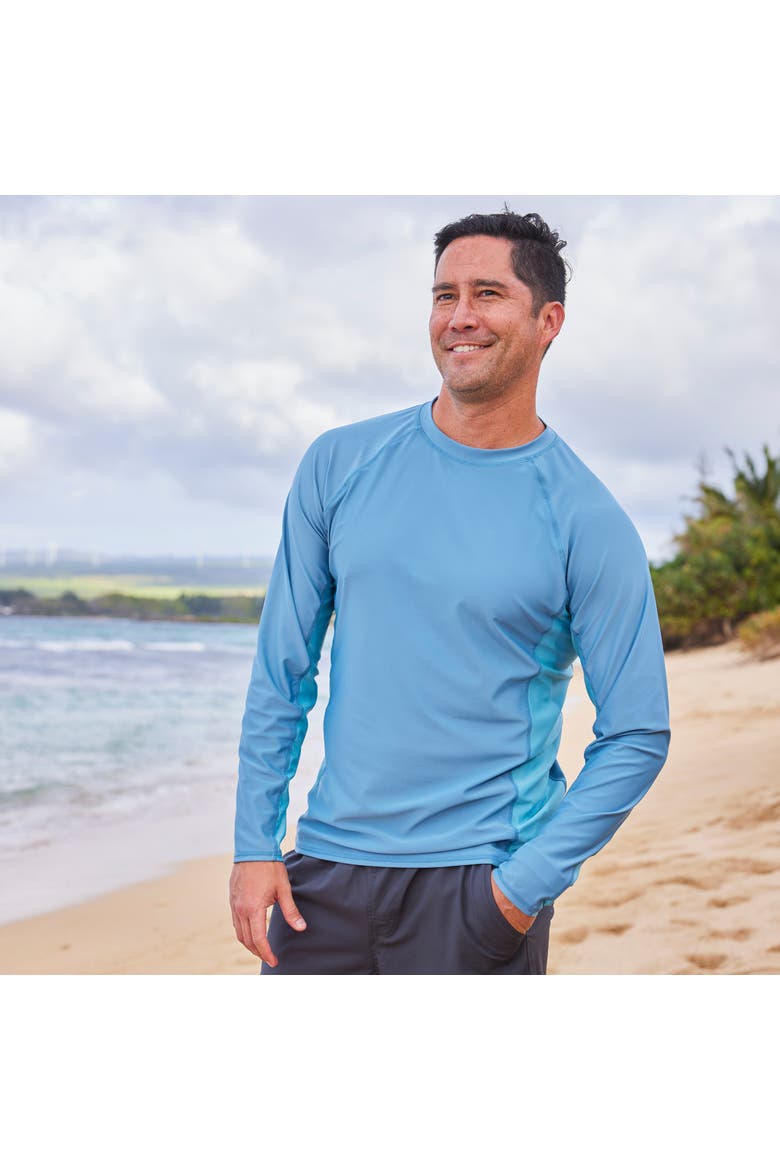 Long Sleeve Crew Sun & Swim Shirt, Alternate, color, Baltic/Lagoon