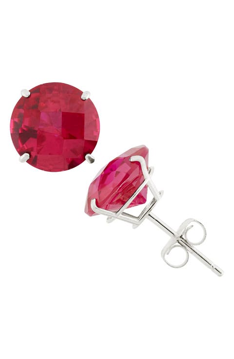 10K White Gold Solitaire Stud Earrings