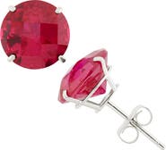 FZN 10K White Gold Solitaire Stud Earrings