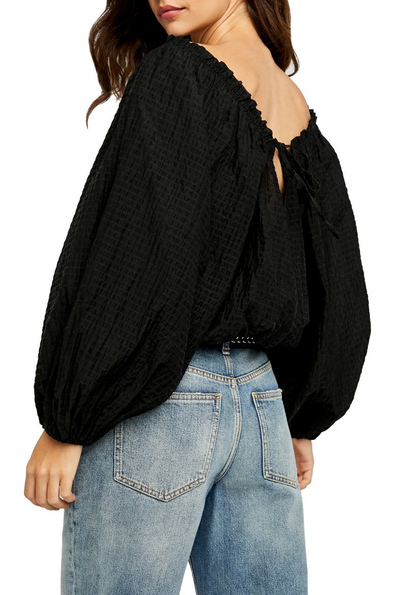 Alicia Off the Shoulder Top, Alternate, color, BLACK