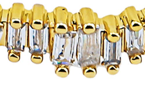Panacea Cubic Zirconia Baguette Cuff Bracelet In Gold