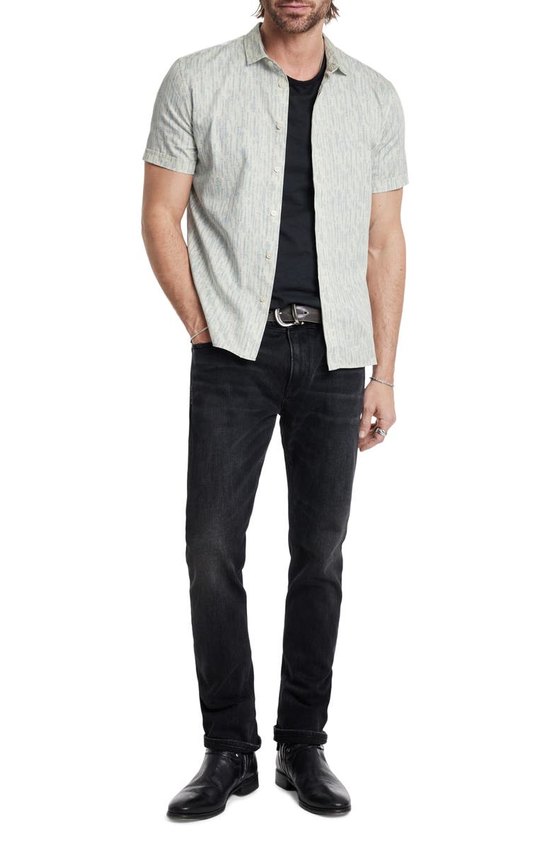 John Varvatos Loren Short Sleeve Button-Up Shirt, Alternate, color, Steel Blue