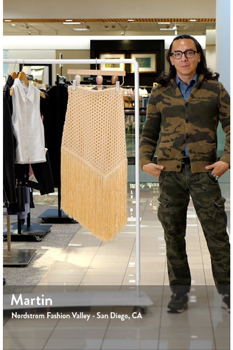 Leona Asymmetric Fringe Crochet Skirt video