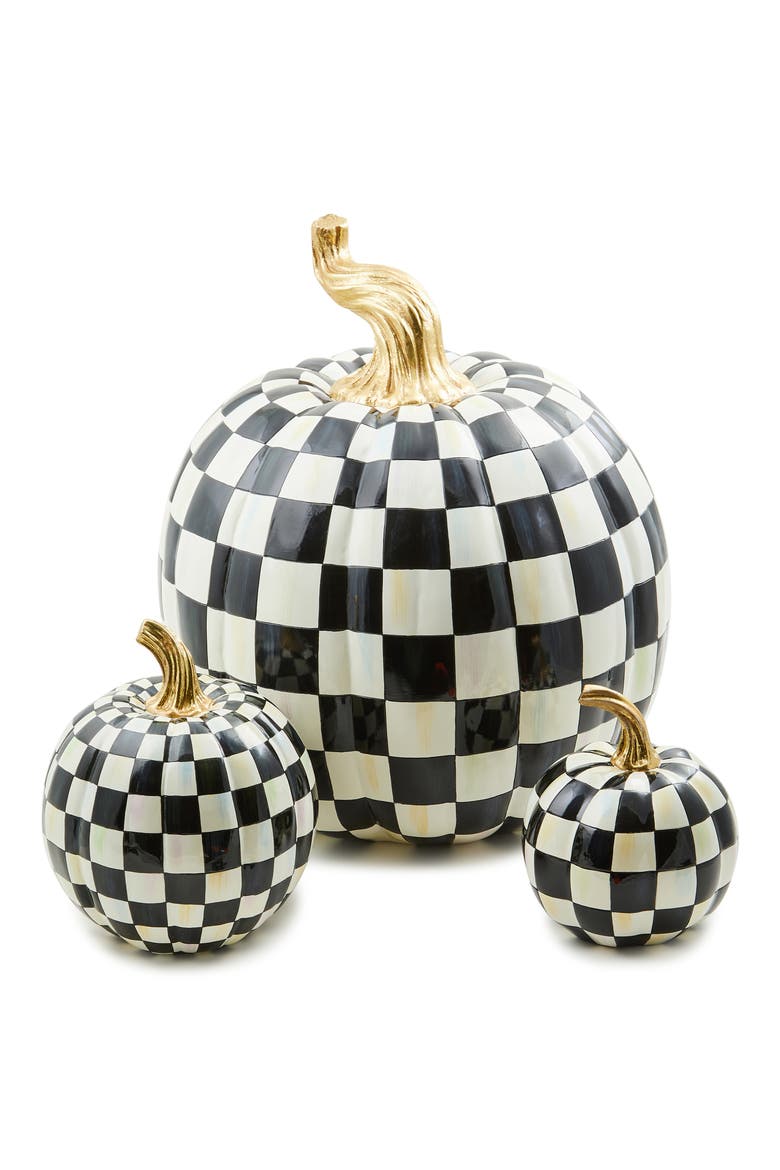 Courtly Check Glossy Small Pumpkin, Alternate, color, COURTLY