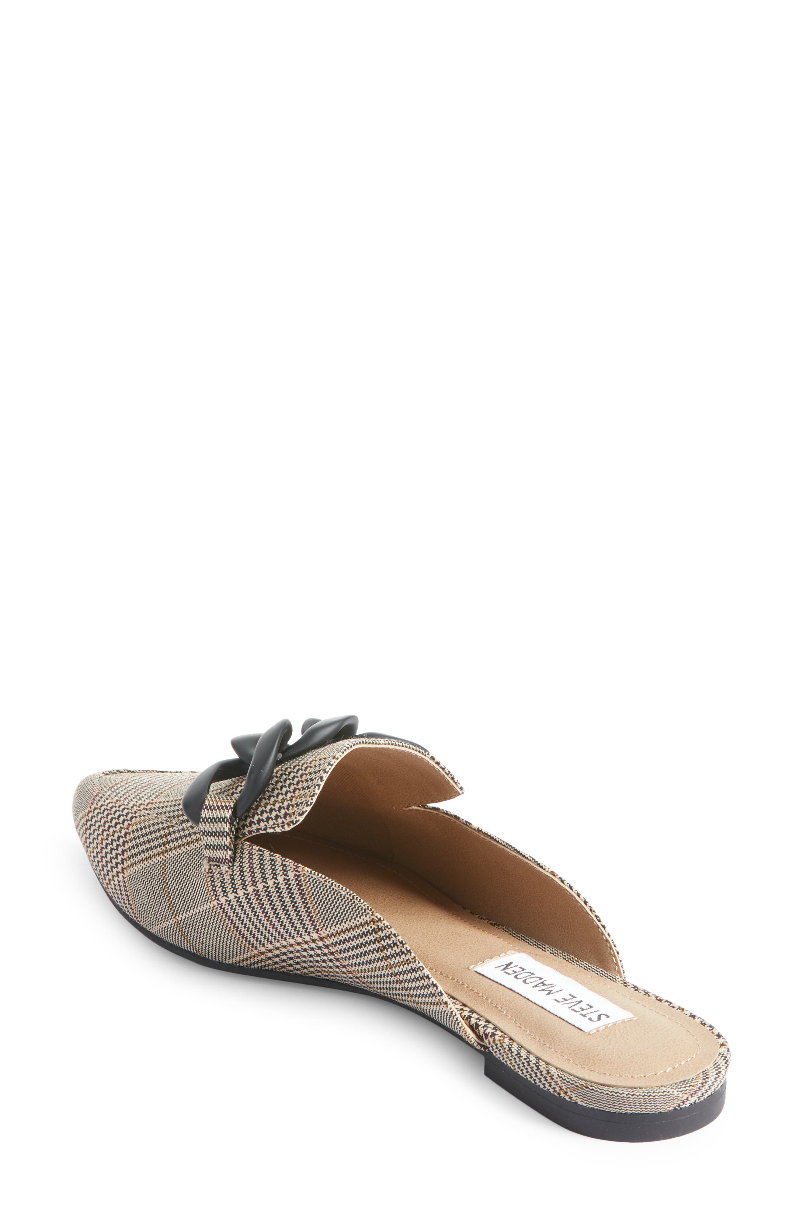 Fleur Pointed Toe Mule, Alternate, color, BLACK PLAID