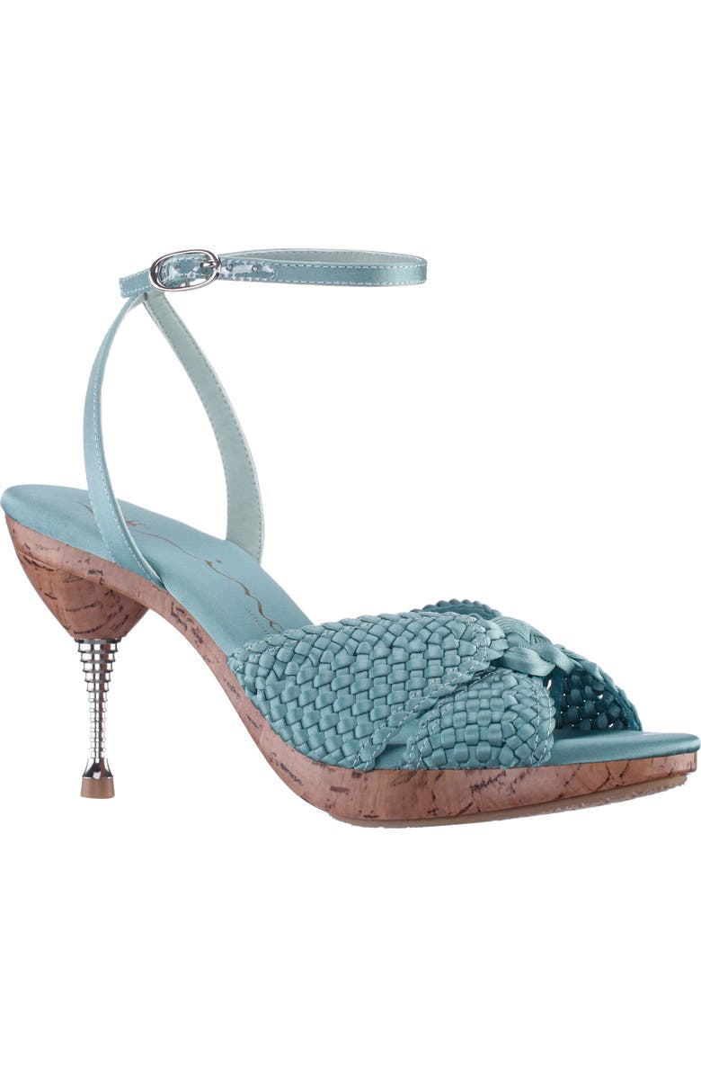 Nina Empire Ankle Strap Sandal, Main, color, Aqua