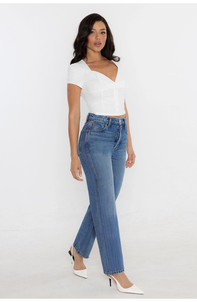 Rudes Denim The Tracy Straight Jean, Alternate, color, Ocean Blue