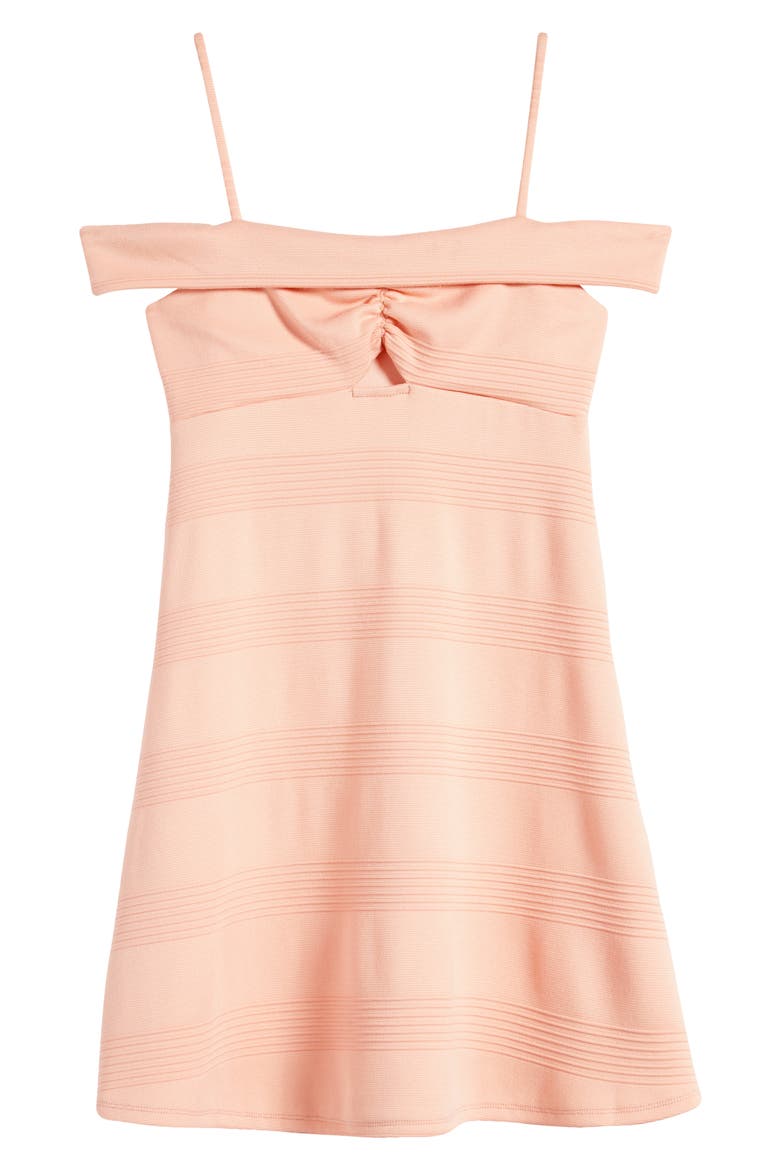 Kids' Marilyn Cold Shoulder Party Dress, Main, color, LT. CORAL