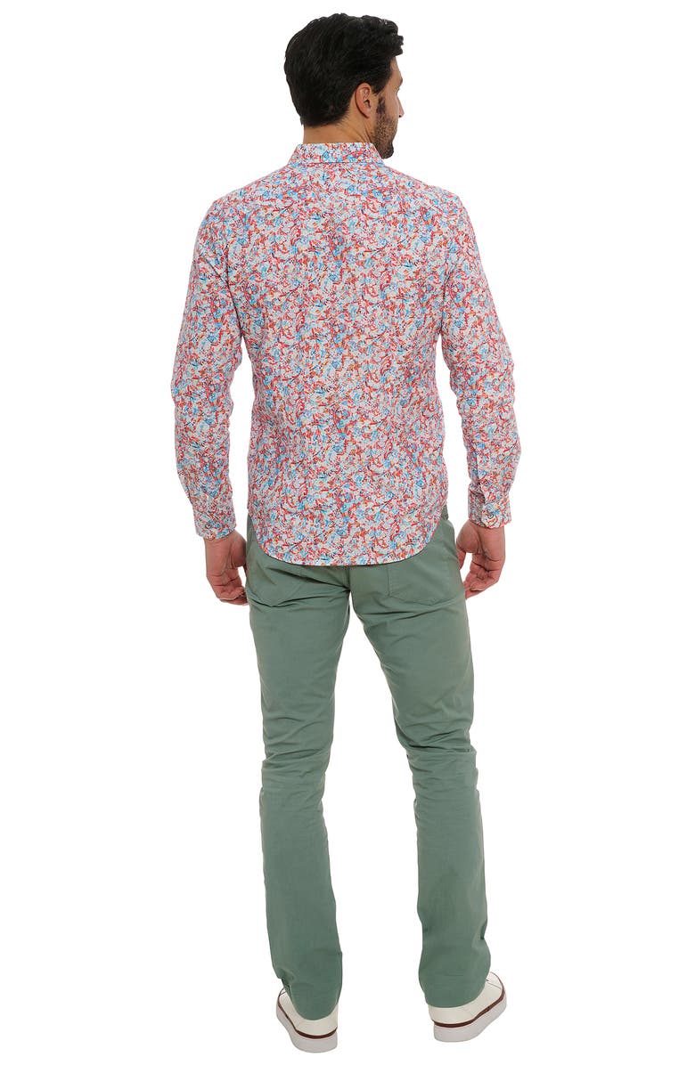 Robert Graham Kamari Tailored Fit Paisley Cotton Button-Up Shirt, Alternate, color, 