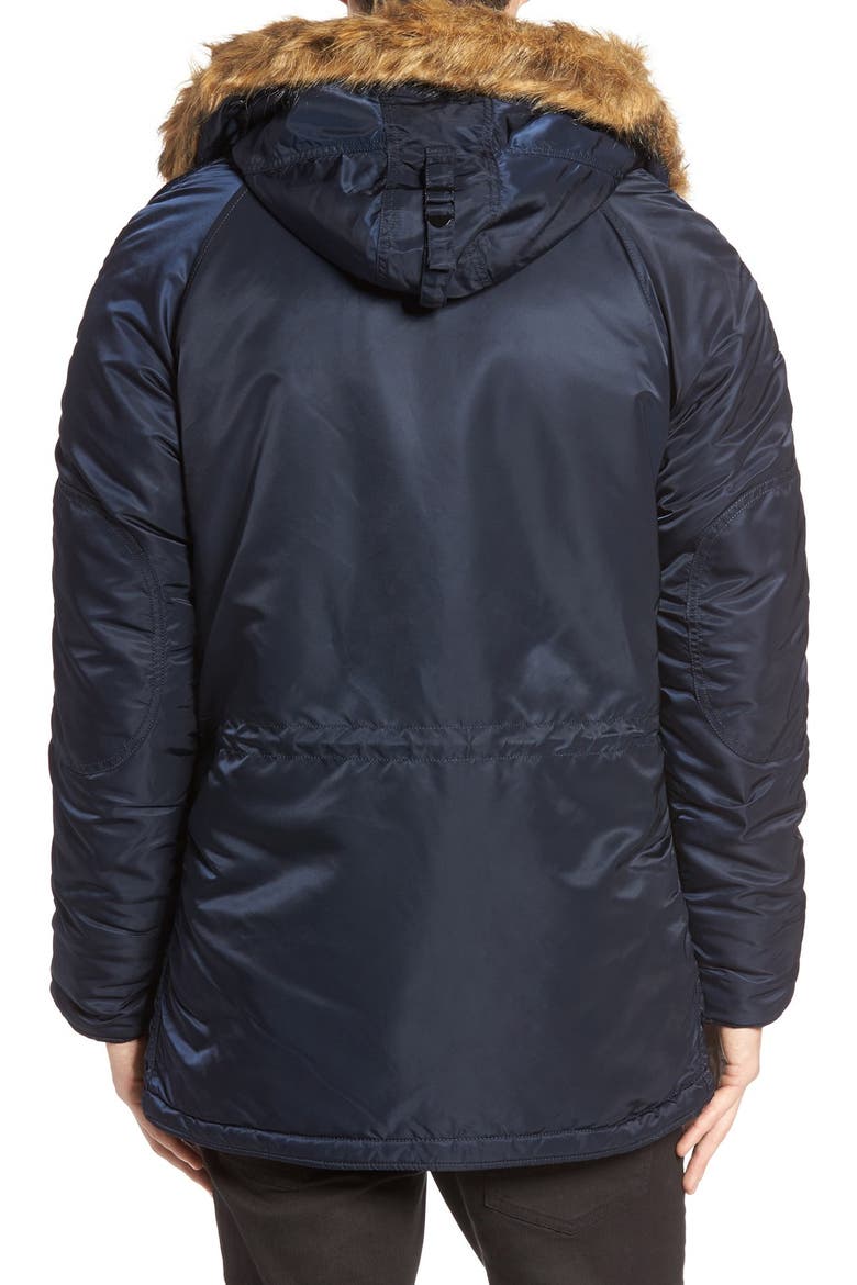 Slim Fit N-3B Parka, Alternate, color, REPLICA BLUE/ ORANGE