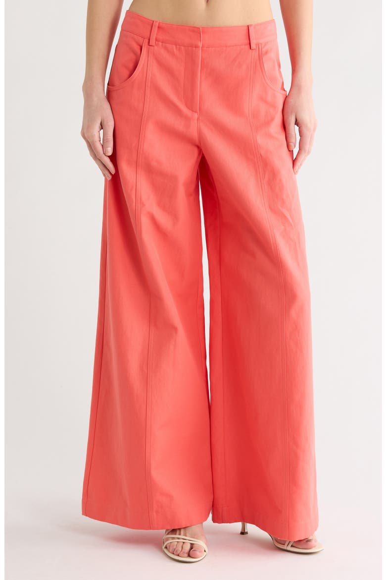 Dees Cotton & Linen Pants, Main, color, POPPY