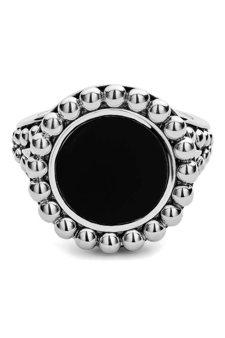 Maya Circle Ring, Alternate, color, SILVER/ ONYX