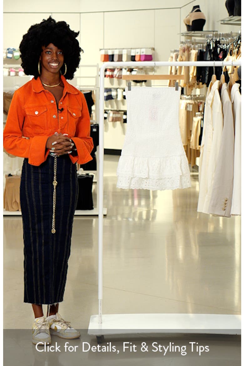 Livia Strapless Cotton Eyelet Minidress video