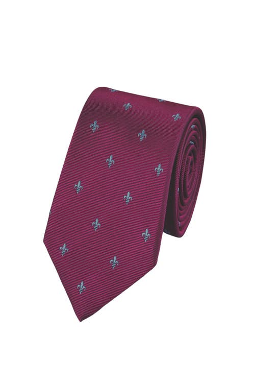 Charles Tyrwhitt Fleur de Lys silk stain resistant tie in Blackberry Purple 