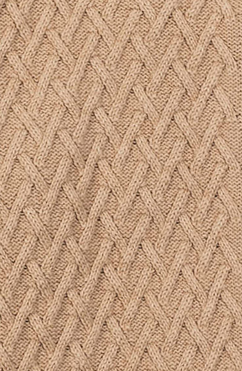 Hope & Henry Organic Herringbone Stitch Cardigan Sweater, Alternate, color, Camel Heather