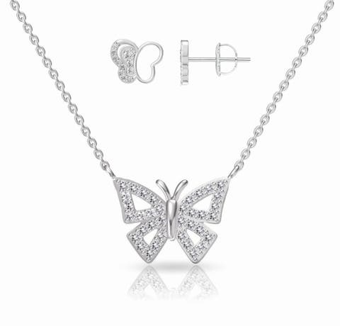 Butterfly Necklace & Earrings Set