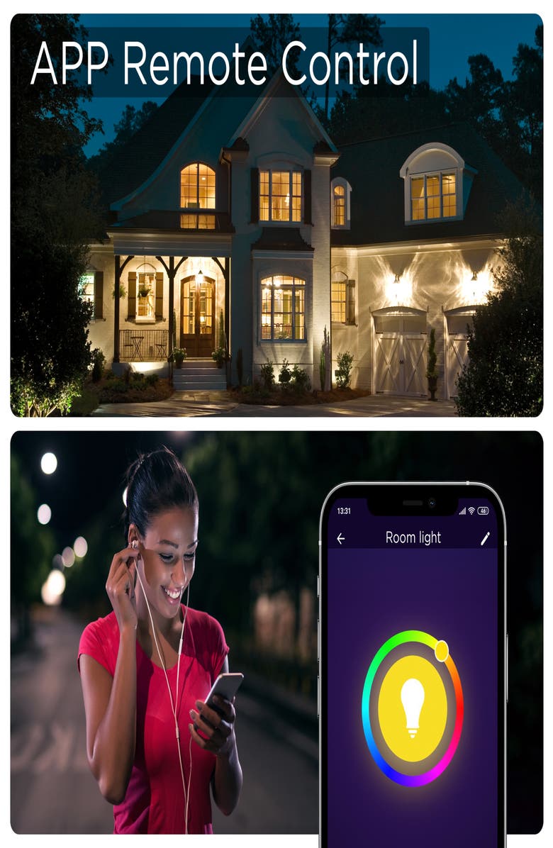 JONATHAN Y Smart BR30 Dimmable Light Bulb - Dimmable Color Changing LED; Compatible with Alexa and Google Home Assistant, No Hub Required, Alternate, color, White