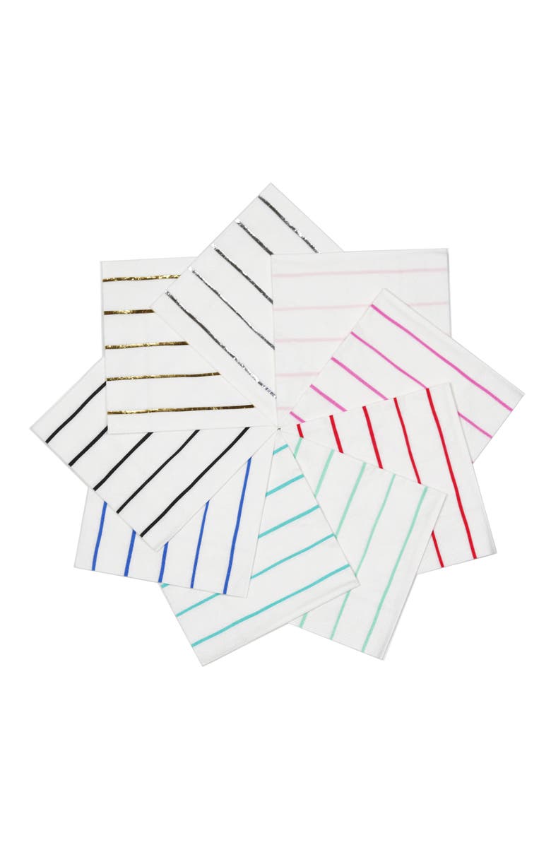 Daydream Society Frenchie Striped Large Napkins, Alternate, color, Ink