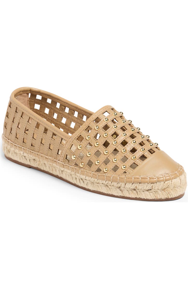 Cinq à Sept Rochel Cage Studded Espadrille Cap Toe Flat, Main, color, Brown Sugar