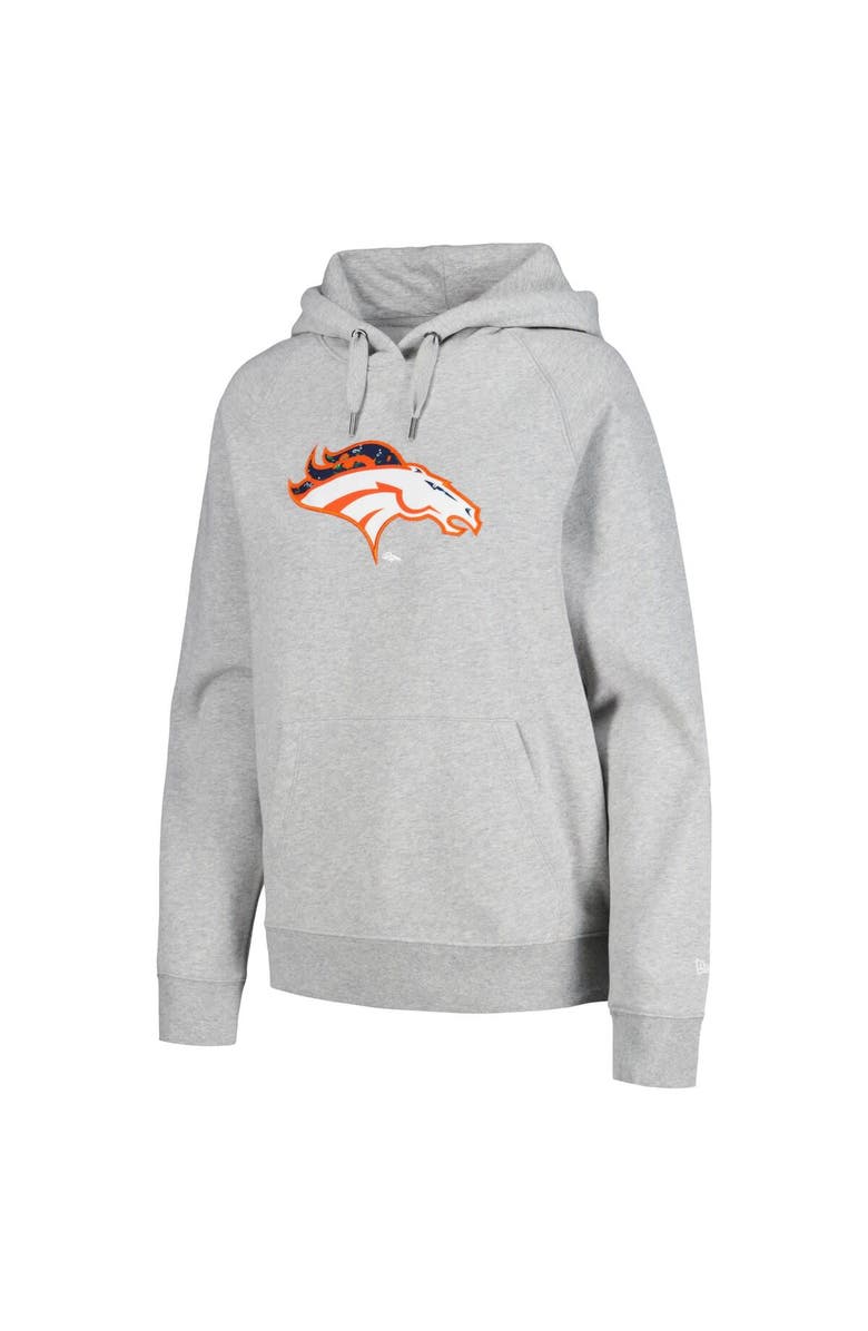 New Era Women's New Era  Gray Denver Broncos Floral Raglan Pullover Hoodie, Alternate, color, Gray