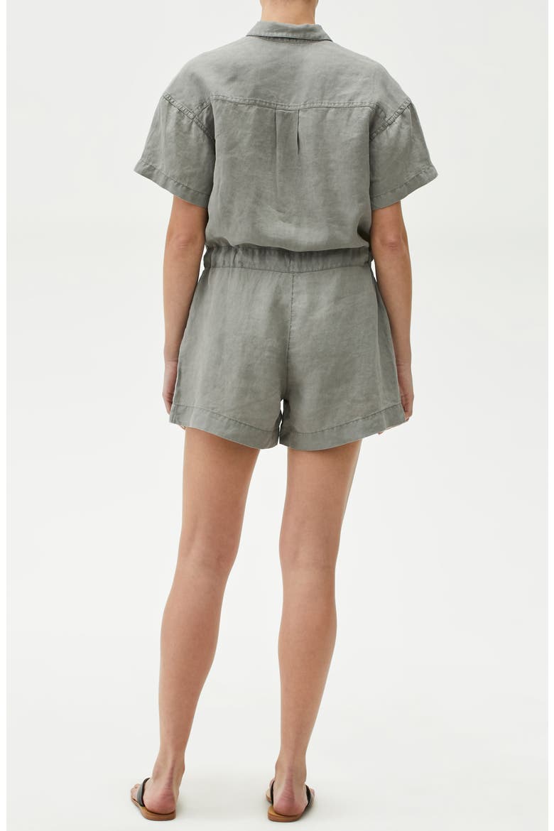Nadine Linen Romper, Alternate, color, GALVANIZED