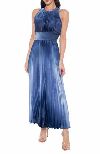 Oleg Cassini Pleated Ombre Midi Dress