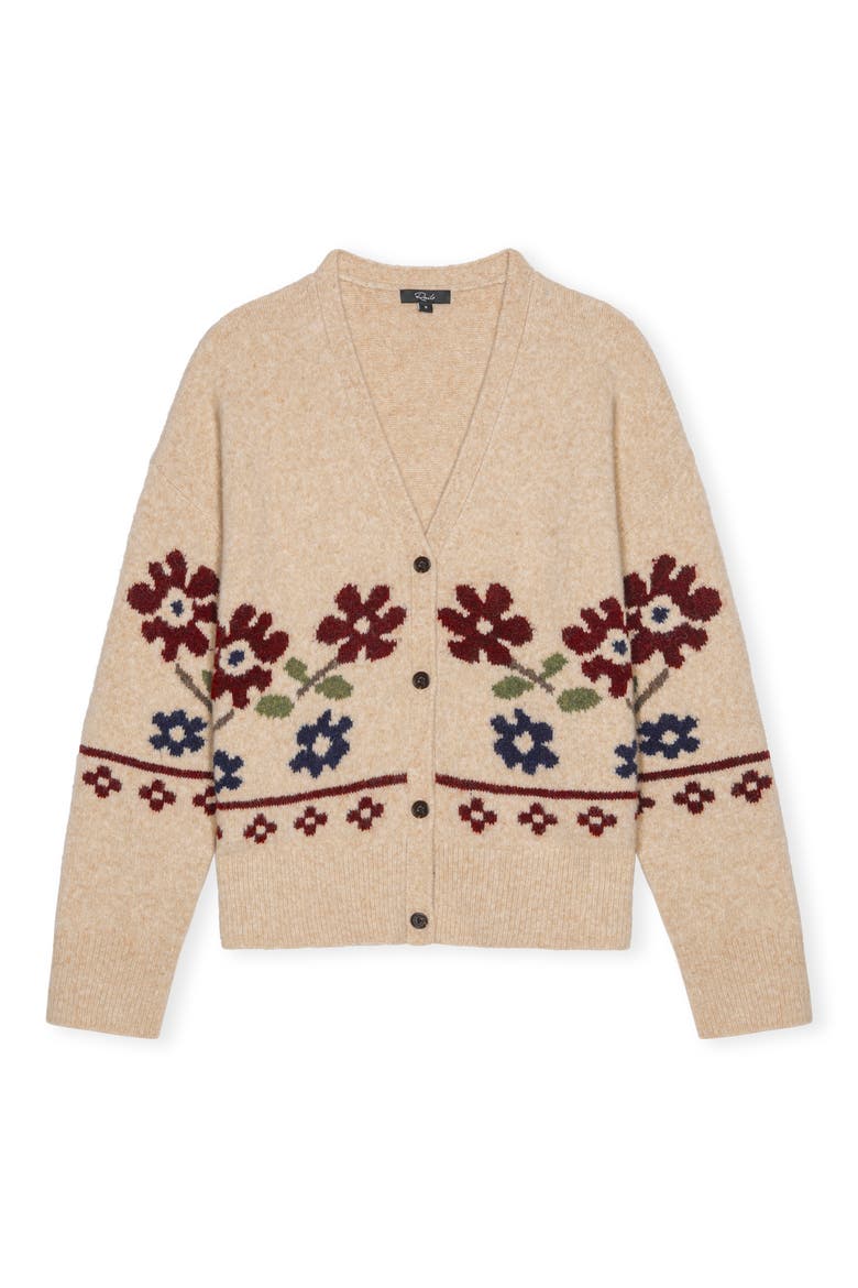 Saffron Floral Cardigan, Alternate, color, OAT FLORAL