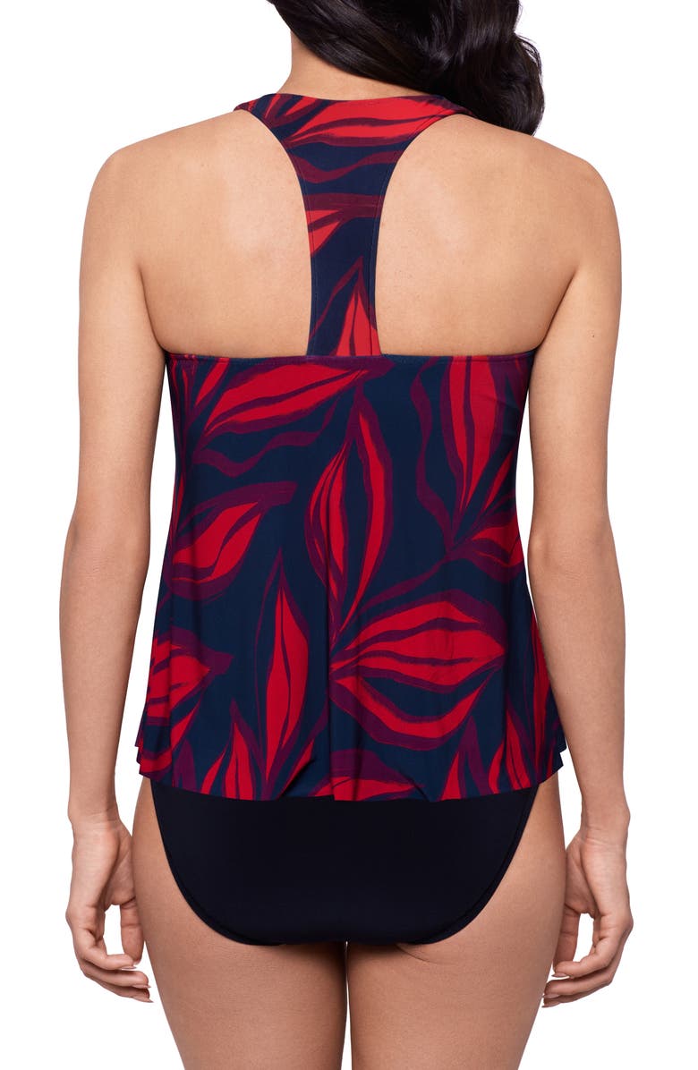 Magicsuit<sup>®</sup> Taylor Rossobleu Leaf Print Tankini Top, Alternate, color, Blue Multi