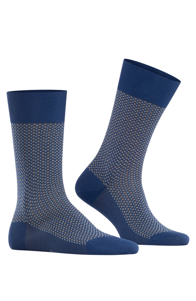 Falke Uptown Tie Patterned Dress Socks, Alternate, color, Royal Blue