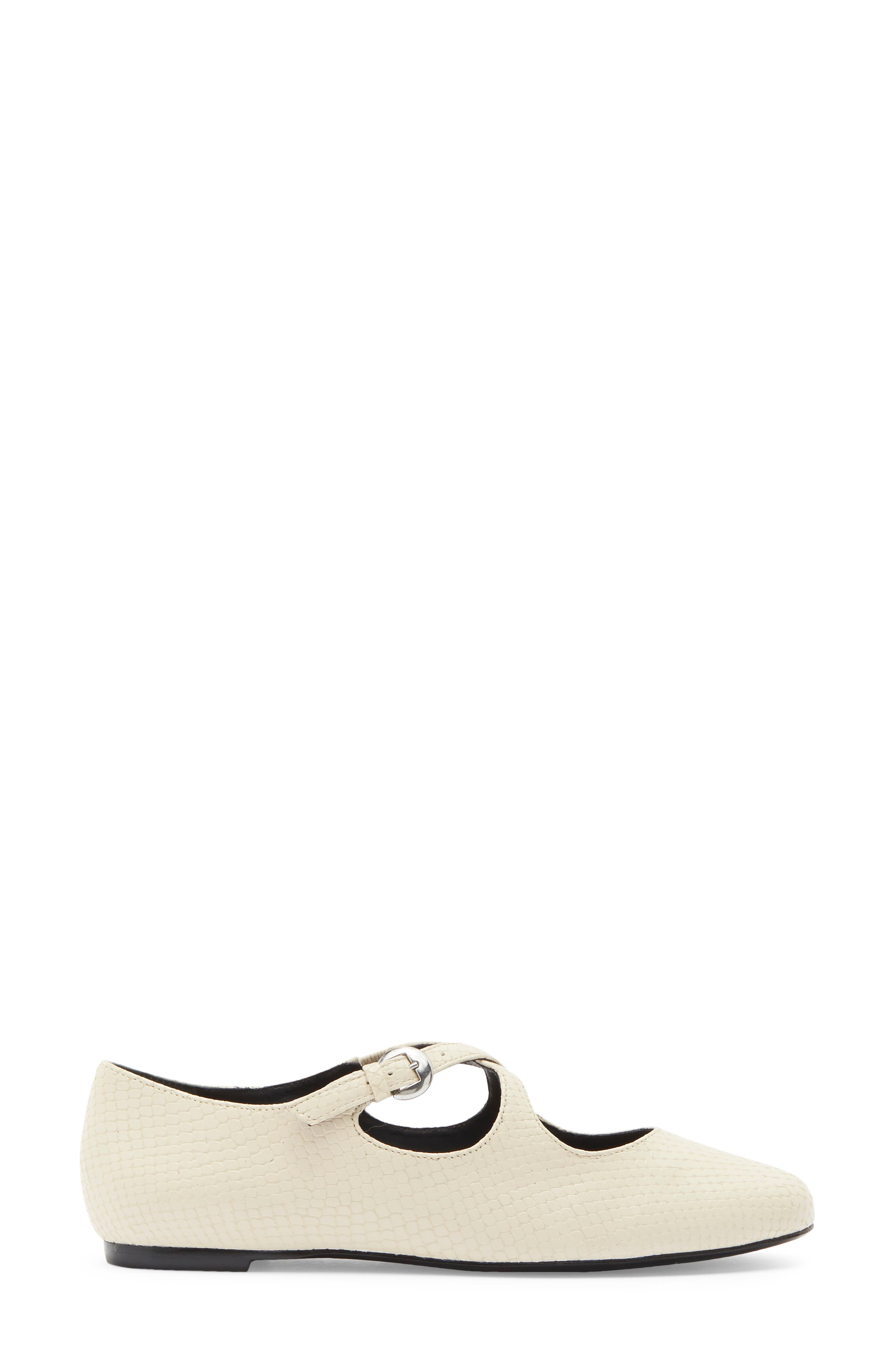 Salome Studded Leather Mary Jane Ballet Flat, Alternate, color, ALMOND WATERSNAKE