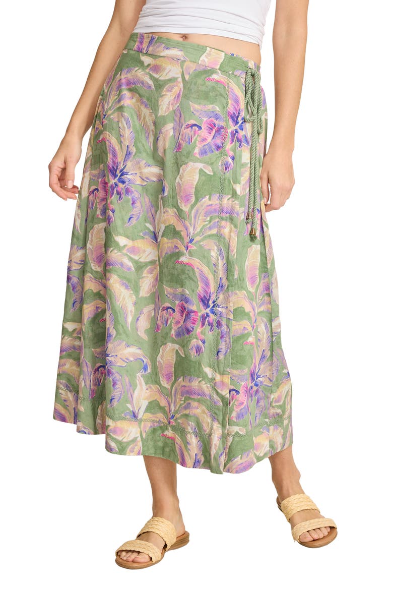 Norte Bloom Maxi Wrap Skirt, Main, color, NATURAL MINT