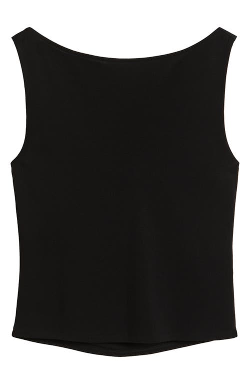 Frame The Drape Crepe-jersey Tank In Black