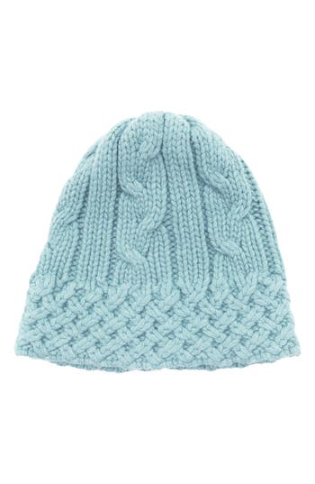 Portolano Chunky Cable Knit Beanie In Blue