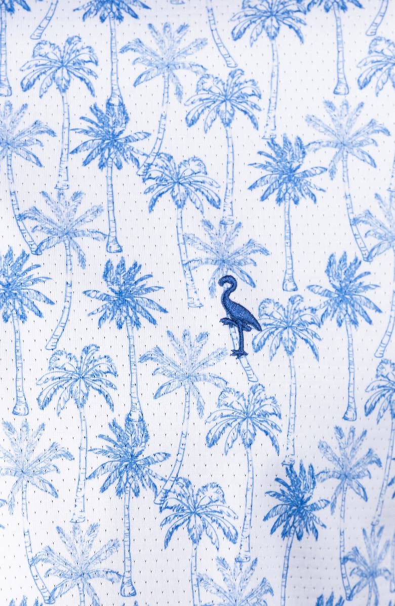 TailorByrd Palm Tree Print Polo, Alternate, color, White