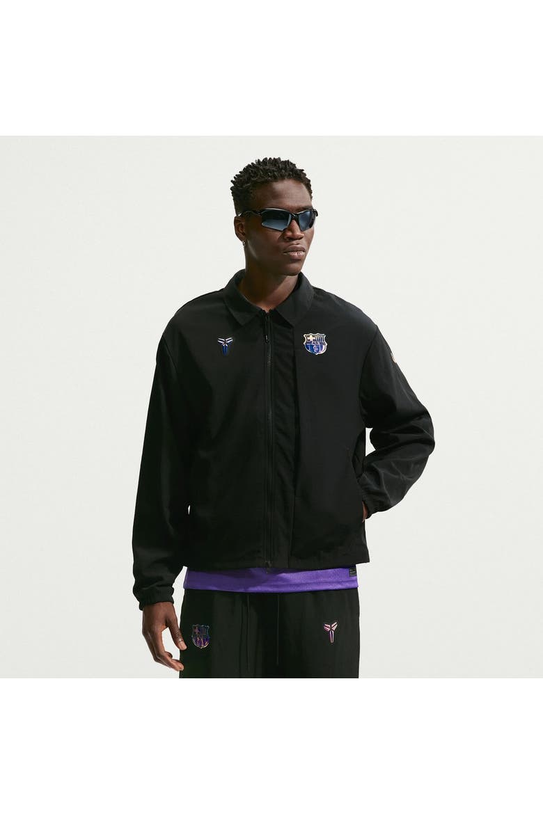 Men's Nike  Black Barcelona 2026/27 Away Woven Full-Zip Jacket, Main, color, Black