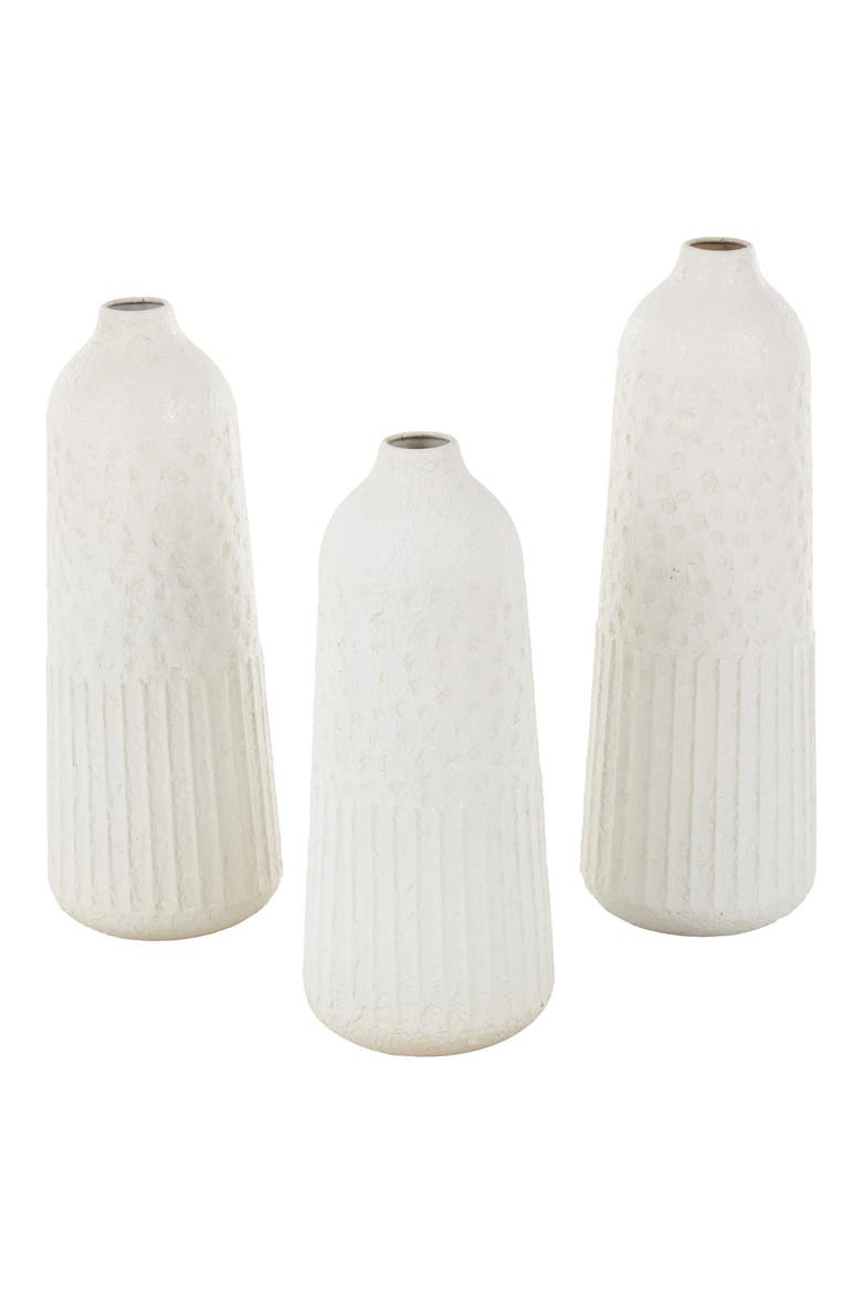 Set of 3 Vase Set, Alternate, color, WHITE
