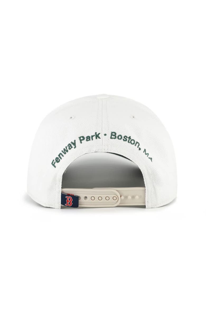 Men's '47 White/Green Boston Red Sox Flora Gallery Hitch Adjustable Hat, Alternate, color, White