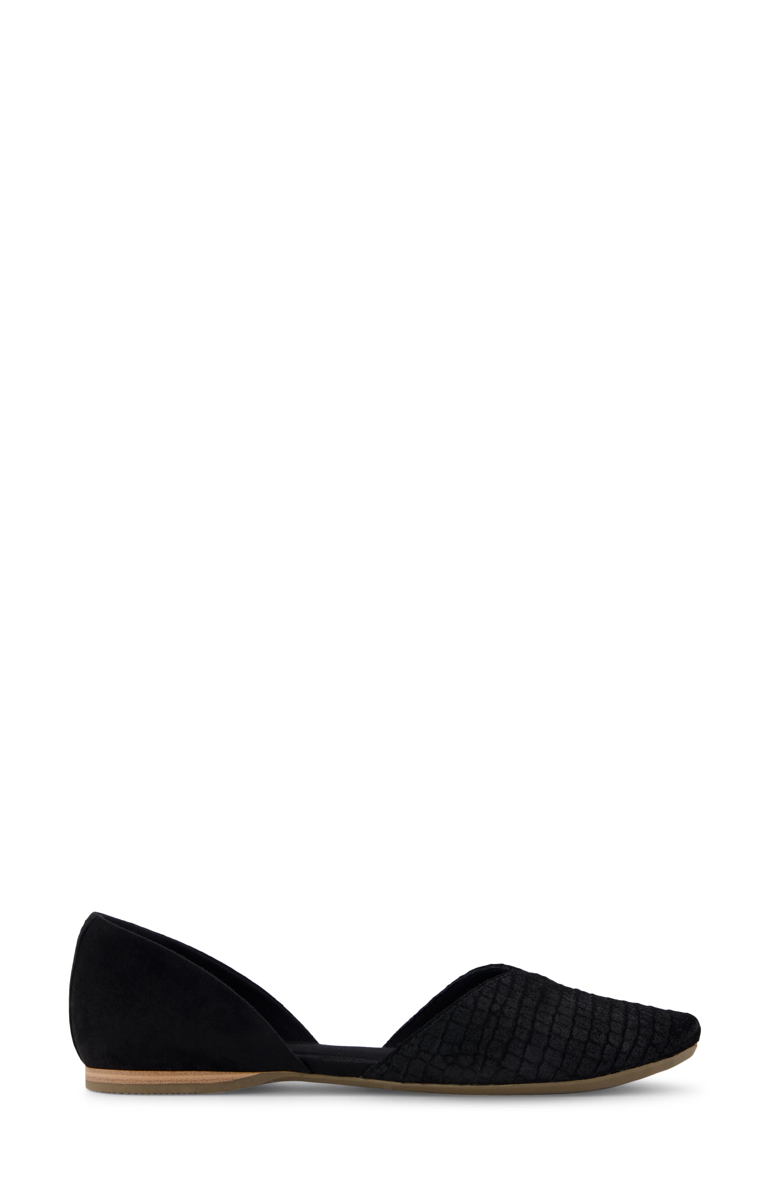 d'Orsay Flat, Alternate, color, BLACK TEXTURED