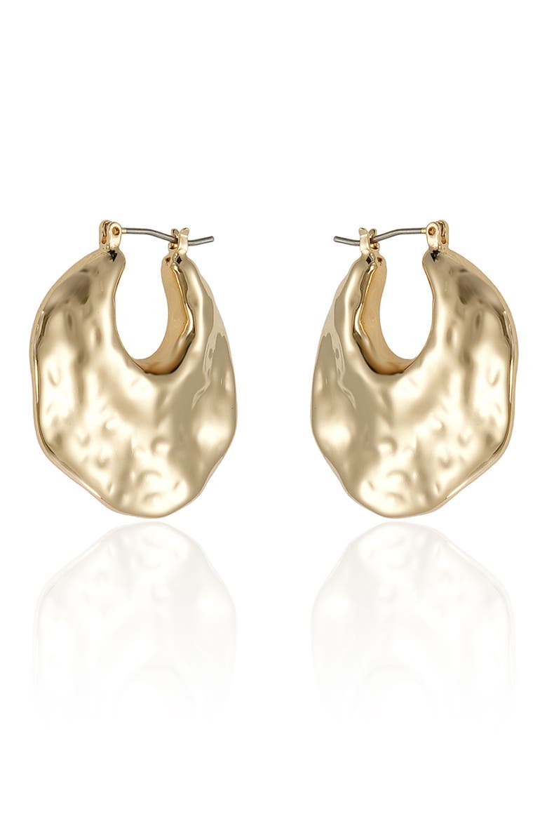 Hammered Hinge Hoop Earrings, Alternate, color, GOLD