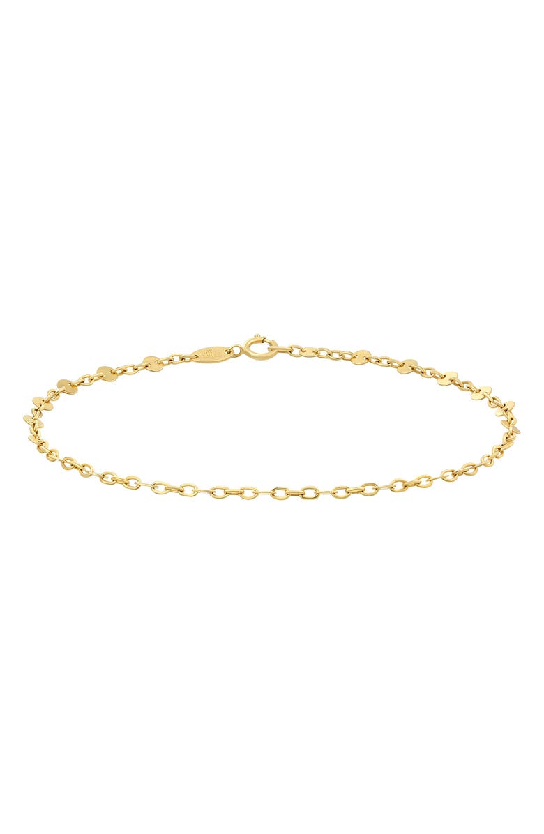 CANDELA JEWELRY 14K Yellow Gold Disc & Oval Chain Bracelet, Main, color, Gold