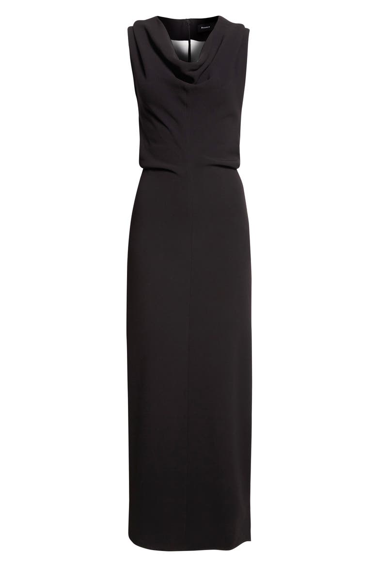 Rosina Off the Shoulder Light Double Crepe Maxi Dress, Alternate, color, BLACK