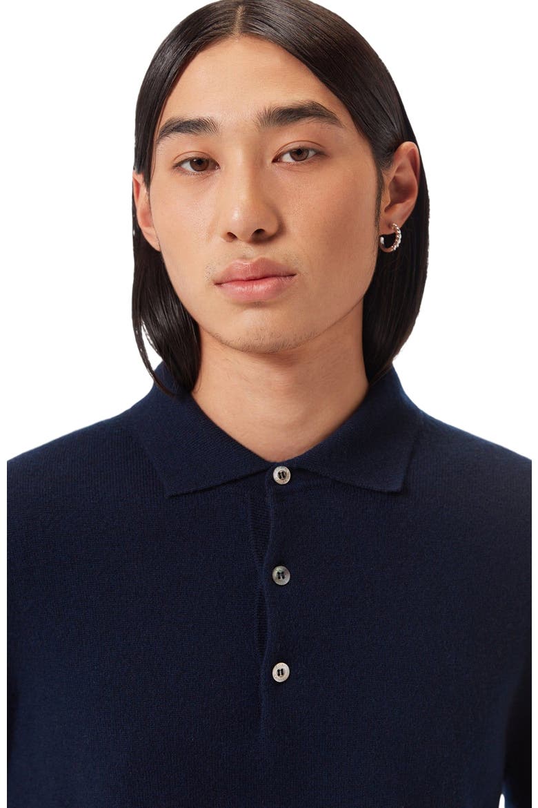 Essential Cashmere Polo Sweater, Alternate, color, crown blue