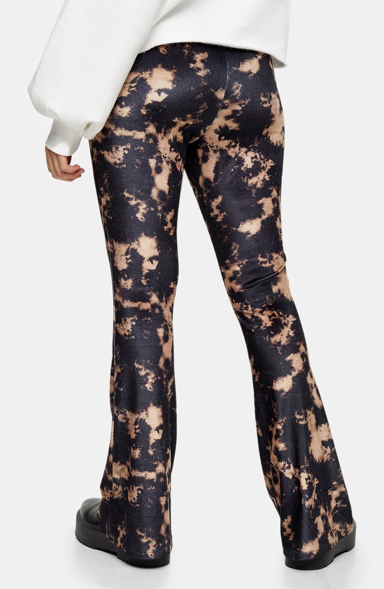 Topshop Tie Dye Velvet Flare Trousers, Alternate, color,