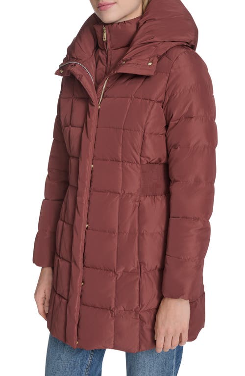 Cole Haan Hooded Down & Feather Jacket In Brown