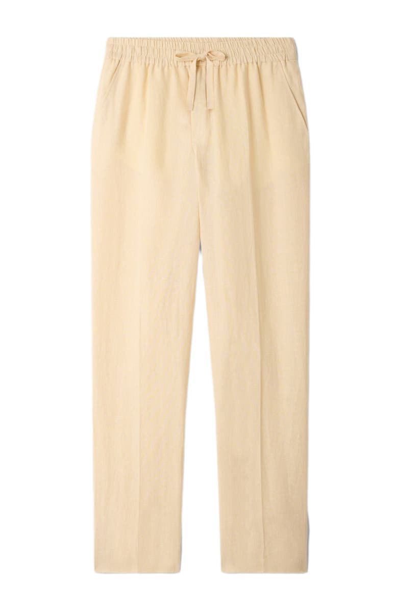 SANDRO Elasticated linen trousers, Alternate, color, Ivory