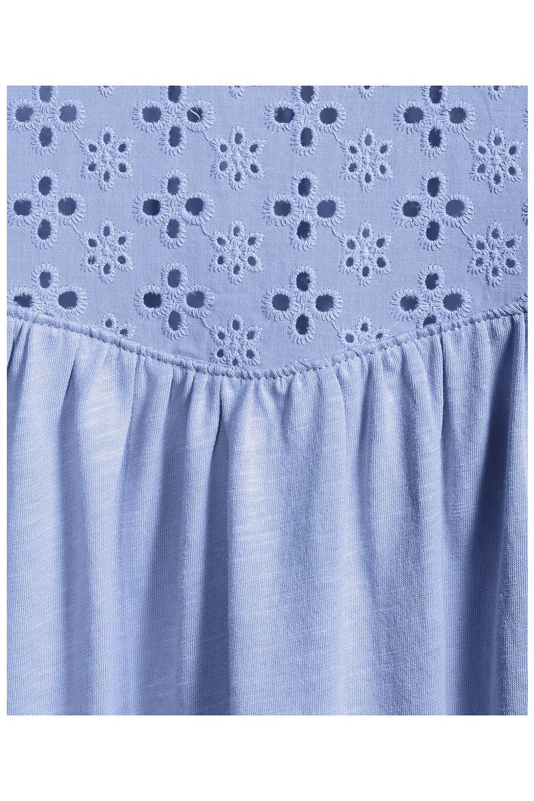 3/4 Sleeve Eyelet Mix Flowy Top, Alternate, color, Light Sea Blue