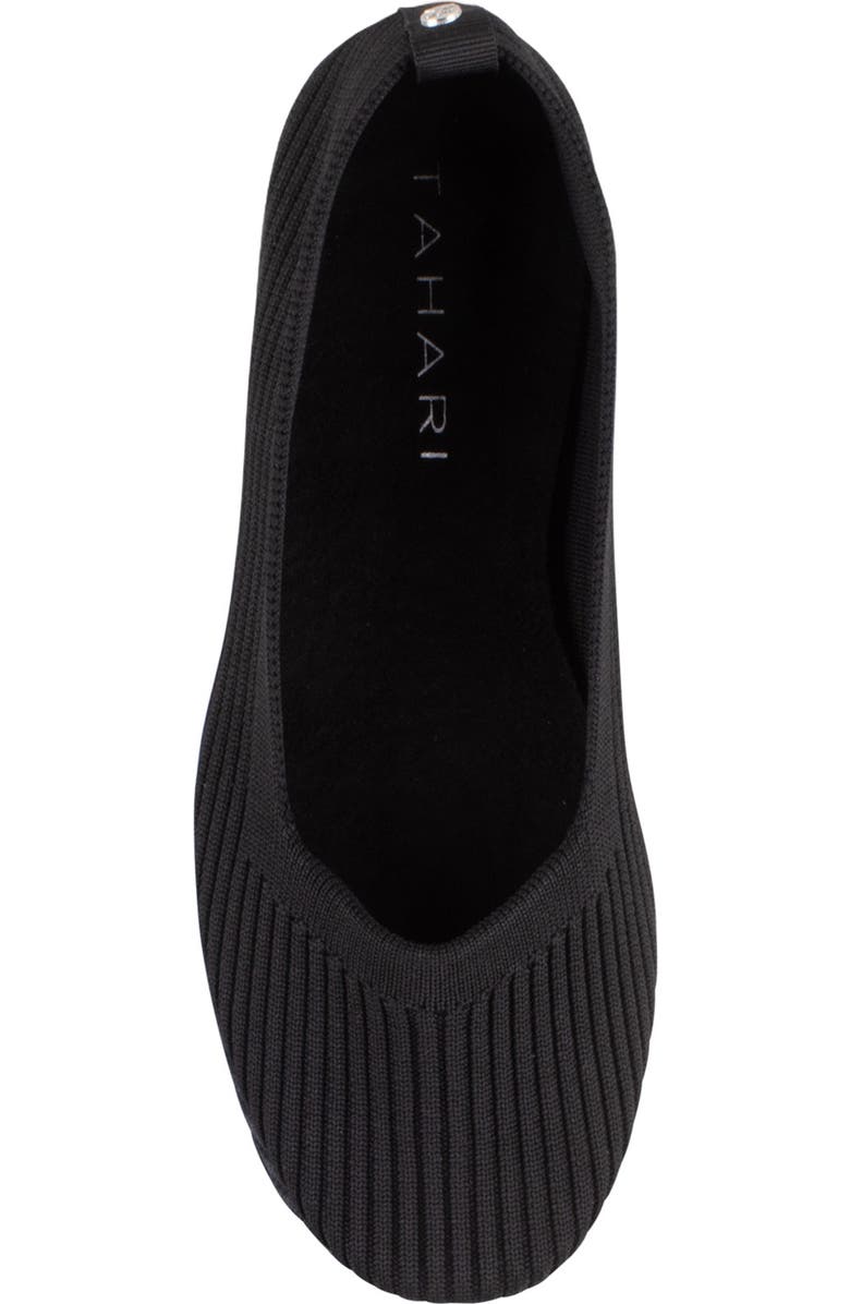 Tahari Vilamoura Knit Ballet Flat, Alternate, color, Black